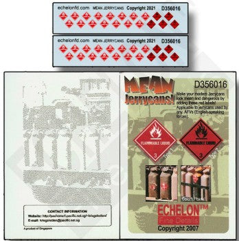 Echelon Decals 356016 1/35 Modern Hazmat Labels for Mean Jerry Cans