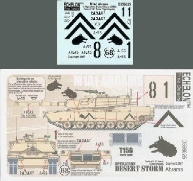 Echelon Decals 356025 1/35 M1A1 Abrams 3-67 Armor Tiger Brigade
