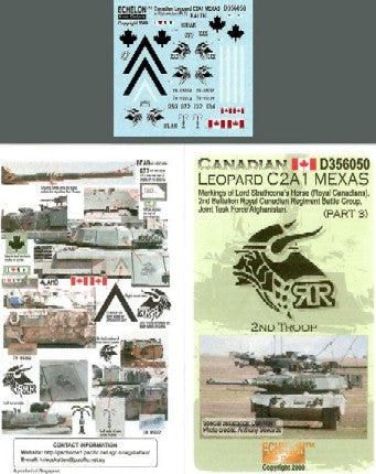 Echelon Decals 356050 1/35 Canadian Leopard C2A1 MEXAS 2nd Troop  Pt3