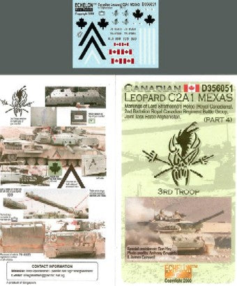 Echelon Decals 356051 1/35 Canadian Leopard C2A1 MEXAS 3rd Troop  Pt4
