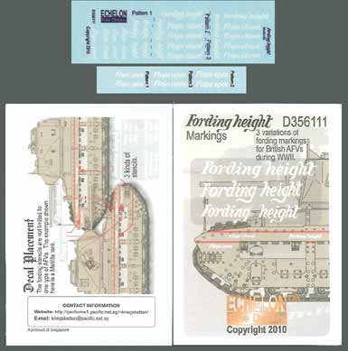 Echelon Decals 356111 1/35 Fording Height 3 Variations of WWII British AFV's