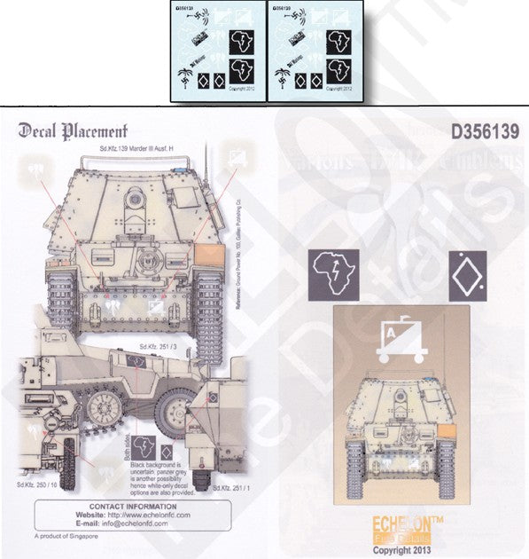 Echelon Decals 356139 1/35 SdKfz 139 Marder III Ausf H