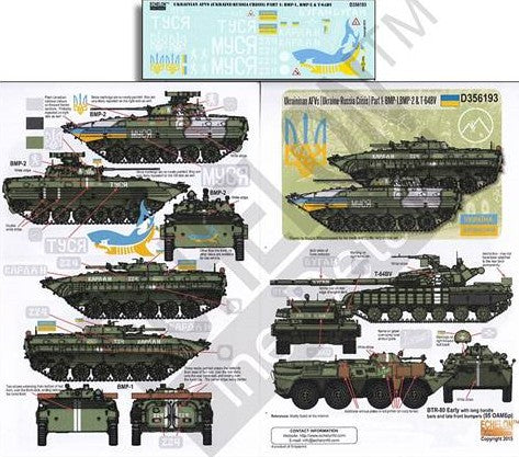 Echelon Decals 356193 1/35 Ukrainian AFVs Ukraine-Russia Crisis Pt.1 BMP1, BMP2 & T64BV