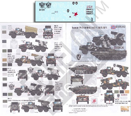 Echelon Decals 356202 1/35 Novorossian AFVs Ukraine-Russia Crisis Pt.6 BM21 & BMP1