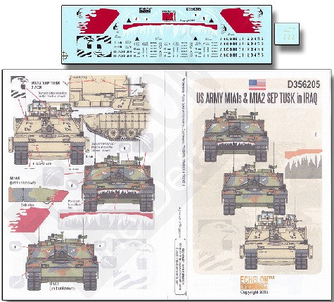 Echelon Decals 356205 1/35 US Army M1A1s & M1A2 SEP Tusk Iraq
