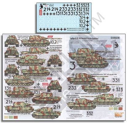 Echelon Decals 356236 1/35 Jagdtiger SdKfz 186 (Henschel & Porsche Suspensions)