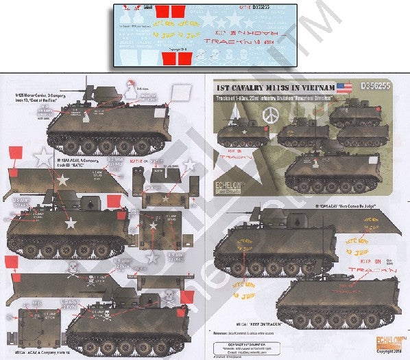 Echelon Decals 356255 1/35 M113S 1-1st Cavalry 23rd Infantry Division, American Division in Vietnam