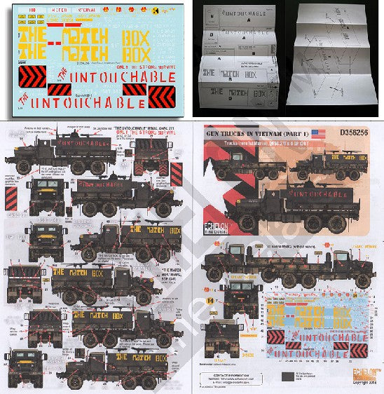 Echelon Decals 356256 1/35 1st Marine, QNSC 27T & 8GP124T Gun Trucks in Vietnam Part 1
