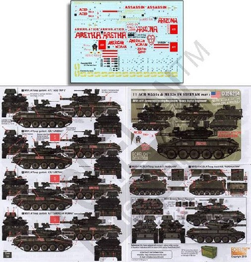 Echelon Decals 356264 1/35 11 ACR M551s & M113s 11th Armored Cavalry Rgmt Black Horse in Vietnam Part 1