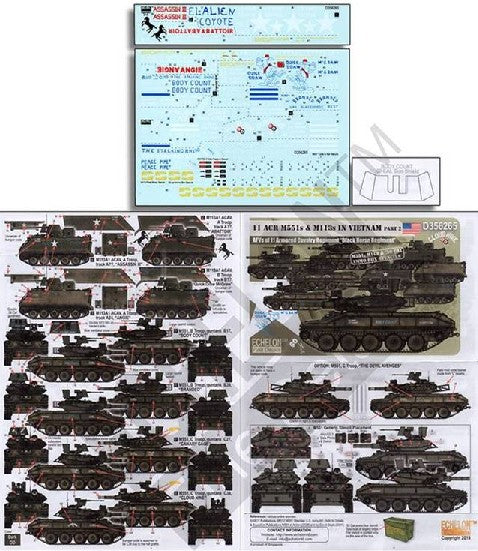 Echelon Decals 356265 1/35 11 ACR M551s & M113s 11th Armored Cavarly Rgmt Black Horse in Vietnam Part 2