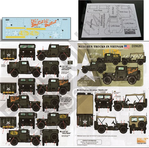 Echelon Decals 356281 1/35 M151 Gun Trucks in Vietnam