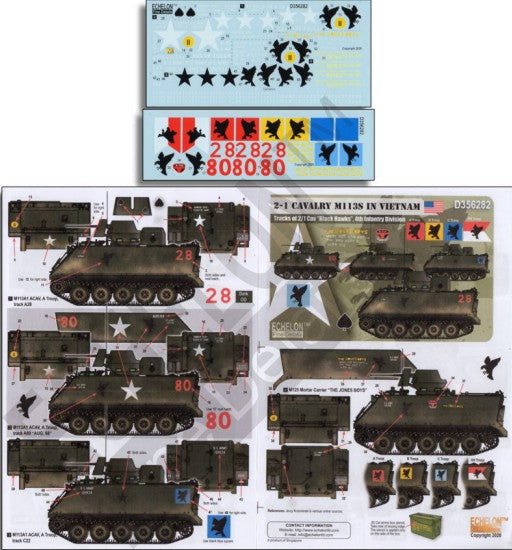 Echelon Decals 356282 1/35 2-1 Cavalry M113s in Vietnam