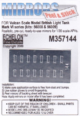 Echelon Decals 357144 1/35 British Mk VI Light Tank Mirrors for VSM (Peel & Stick) 