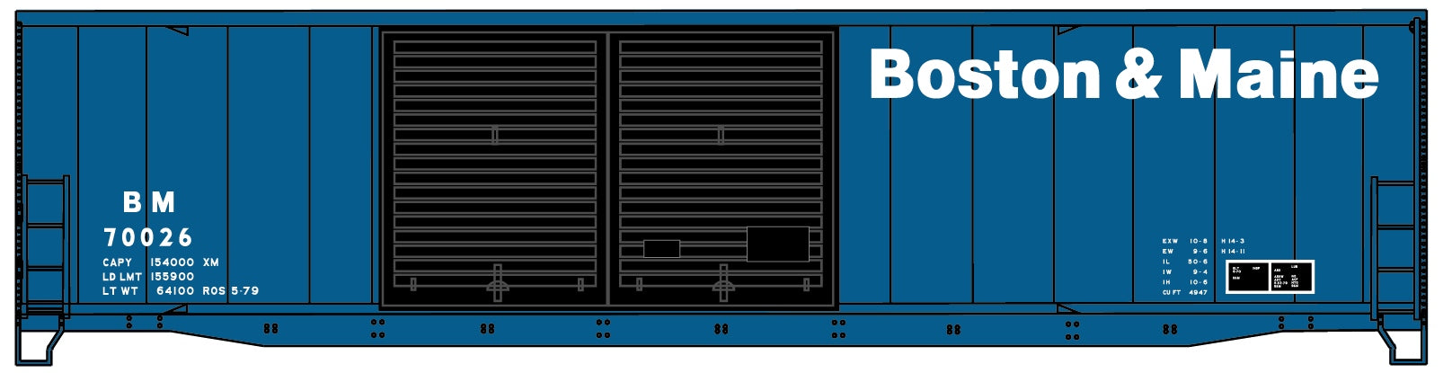 Accurail 5919 Ho 50'Dd Steel Boxcar B&M