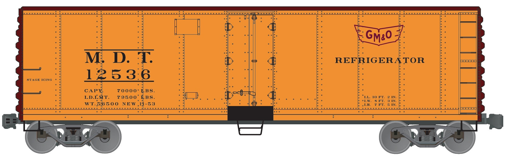 Accurail 8314 Ho 40'Steel Reefer Gm&O/Mdt