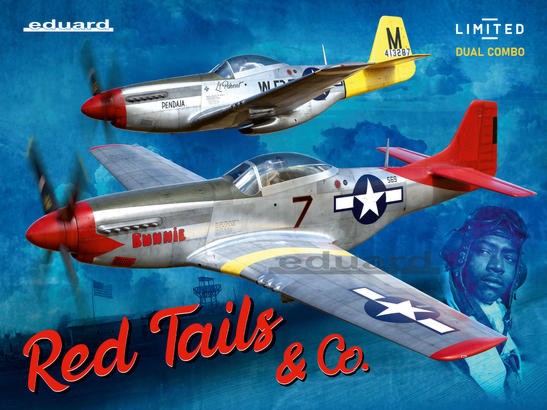 Eduard 11159 1/48 Red Tails: WWII P51D Mustang USAF Fighter Dual Combo (Ltd Edition Plastic Kit)