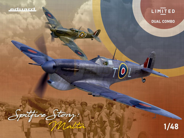 Eduard 11172 1/48 WWII Spitfire Mk Vb/Vc Malta Fighters Dual Combo (Ltd Edition Plastic Kit)