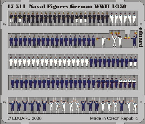 Eduard 17511 1/350 Ship- German Navy Figures WWII (Painted)