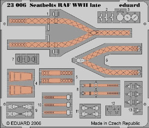 Eduard 23006 1/24 Aircraft- RAF WWII Late Seatbelts (Painted)