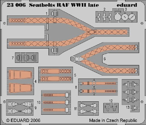 Eduard 23006 1/24 Aircraft- RAF WWII Late Seatbelts (Painted)