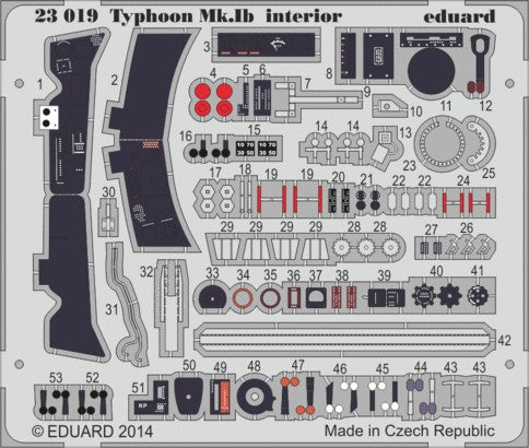 Eduard 23019 1/24 Aircraft- Typhoon Mk Ib Interior for ARX (Painted)