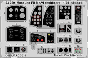 Eduard 23029 1/24 Aircraft- Mosquito FB Mk VI Dashboard for ARX (Painted)(D)