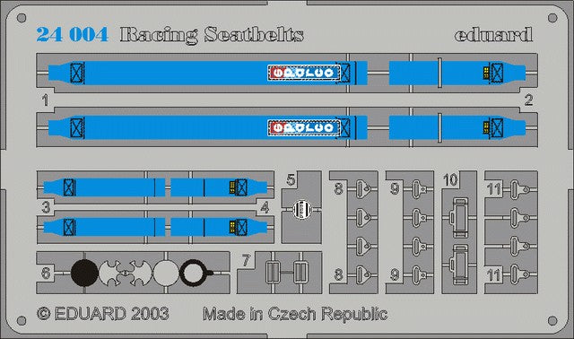 Eduard 24004 1/24 Racing Car Seatbelts- Sparco 4-Points Blue (Painted)