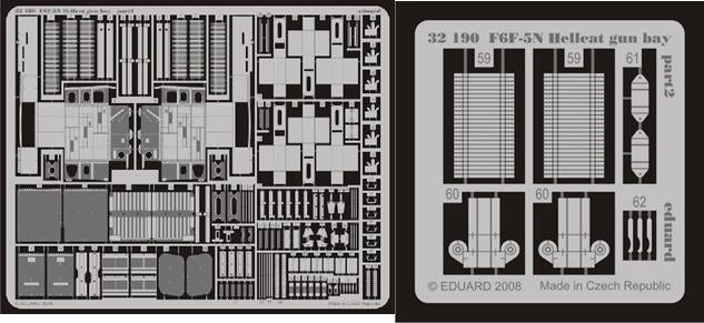 Eduard 32190 1/32 Aircraft- F6F5N Hellcat Gun Bay for TSM (D)