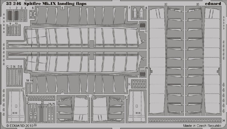 Eduard 32246 1/32 Aircraft- Spitfire Mk IX Landing Flaps for TAM