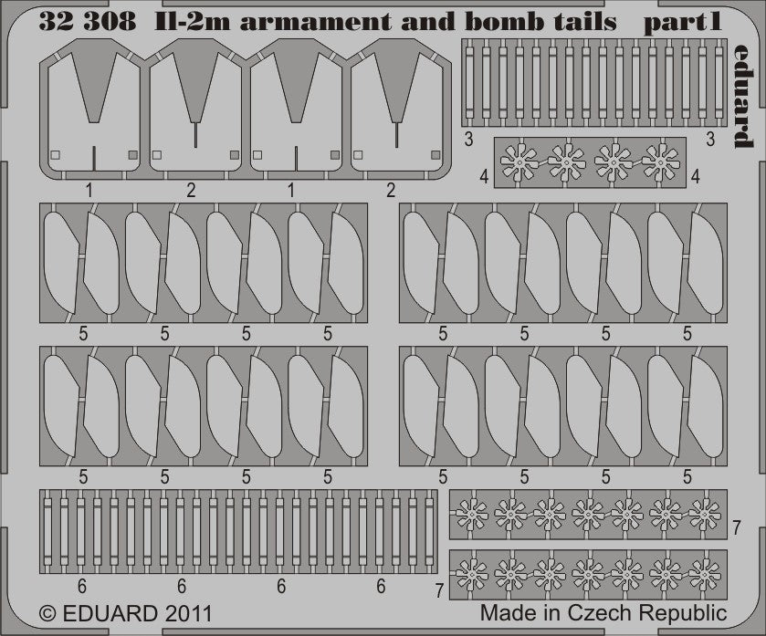 Eduard 32308 1/32 Aircraft- IL2m Armament & Bomb Tails for HBO (D)