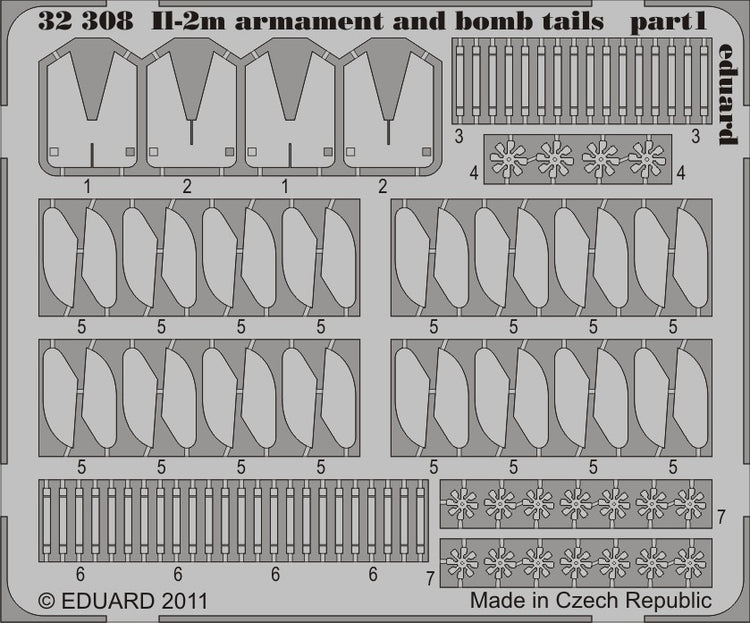 Eduard 32308 1/32 Aircraft- IL2m Armament & Bomb Tails for HBO (D)