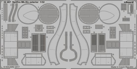 Eduard 32407 1/32 Aircraft- Spitfire Mk IXc Exterior for RVL (D)