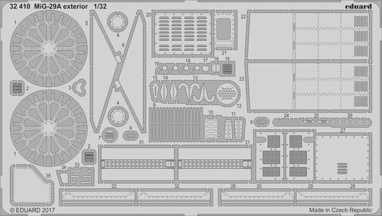 Eduard 32410 1/32 Aircraft- MiG29A Exterior for TSM (D)