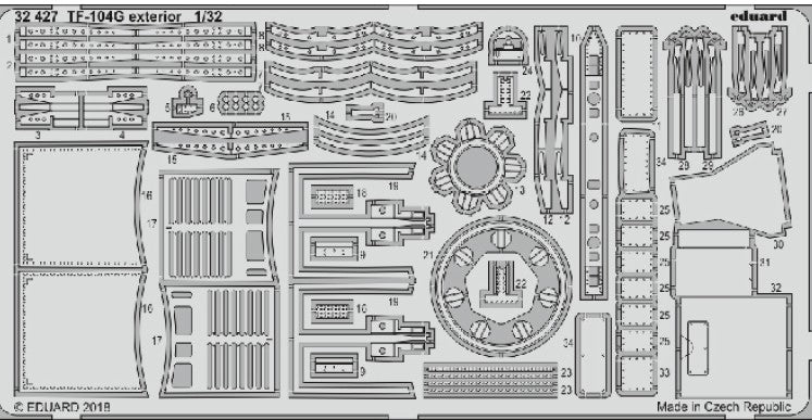 Eduard 32427 1/32 Aircraft- TF104G Exterior for ITA (D)