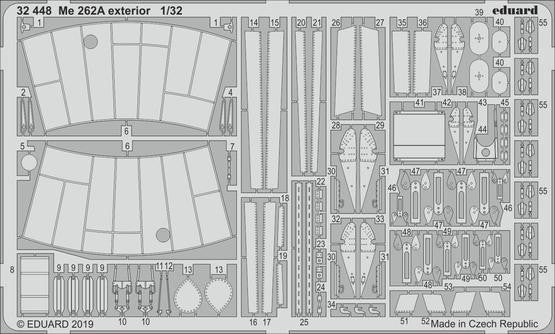 Eduard 32448 1/32 Aircraft- Me262A Exterior for RVL (D)