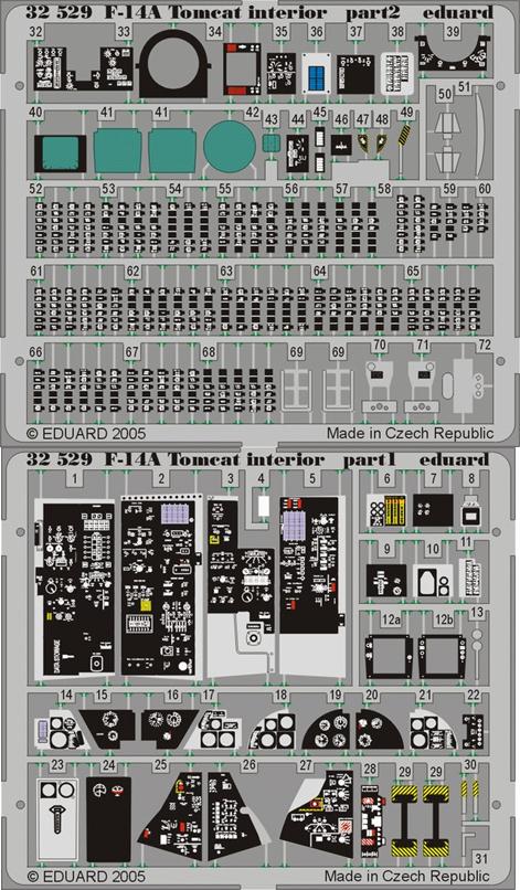 Eduard 32529 1/32 Aircraft- F14A Interior for TAM (Painted)