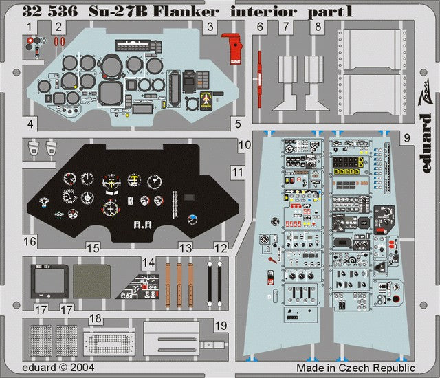 Eduard 32536 1/32 Aircraft- Su27B Flanker Interior for TSM (Painted)