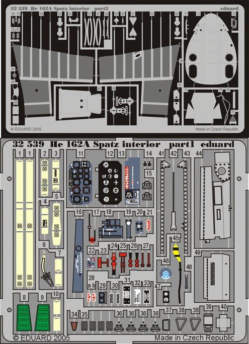 Eduard 32539 1/32 Aircraft- He162A Spatz Interior for RVL (Painted) (D)