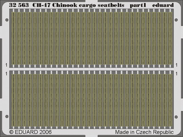 Eduard 32563 1/35 Aircraft- CH47A Chinook Cargo Seatbelts for TSM (Painted)