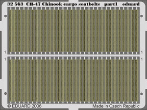 Eduard 32563 1/35 Aircraft- CH47A Chinook Cargo Seatbelts for TSM (Painted)