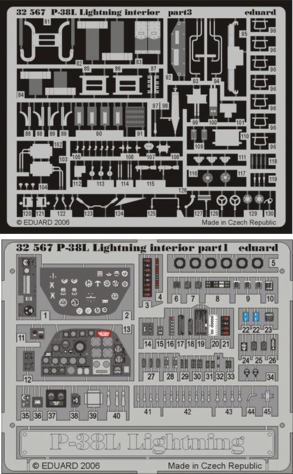 Eduard 32567 1/32 Aircraft- P38L Interior for TSM (Painted) (D)