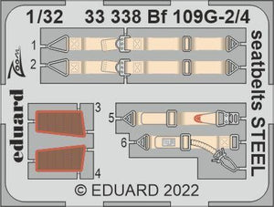 Eduard 33338 1/32 Aircraft- Bf109G2/4 Seatbelts for RVL (Painted)