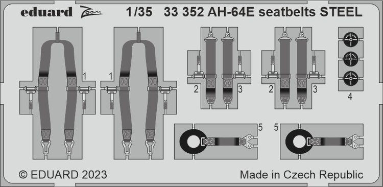 Eduard 33352 1/35 Aircraft- AH64E Seatbelts Steel for TAO (Painted)