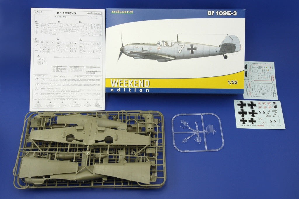 Eduard 3402 1/32 Bf109E3 1/JG2 Fighter Germany 1940 (Wkd Edition Plastic Kit)