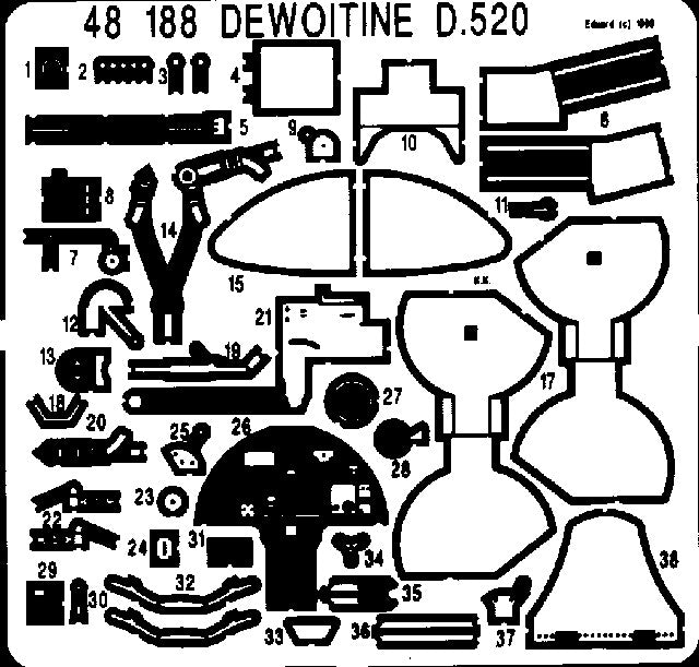 Eduard 48188 1/48 Aircraft- Dewoitine D520 for TAM