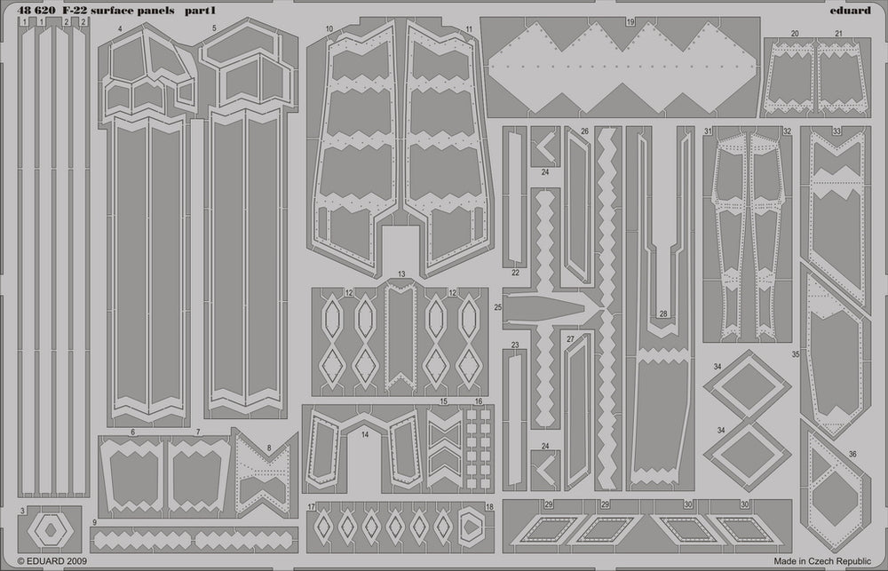 Eduard 48620 1/48 Aircraft- F22 Surface Panels for ACY (D)