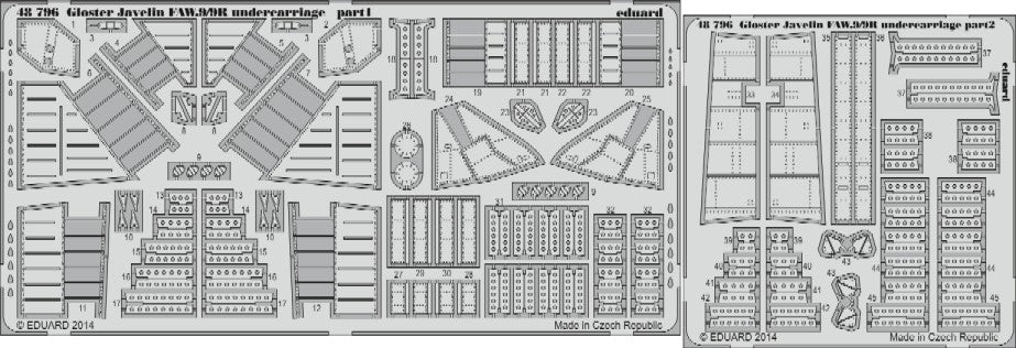 Eduard 48796 1/48 Aircraft- Gloster Javelin FAW9/9R Undercarriage for ARX (D)