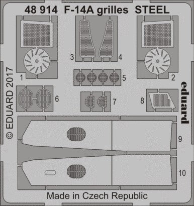 Eduard 48914 1/48 Aircraft- F14A Grilles Steel for TAM