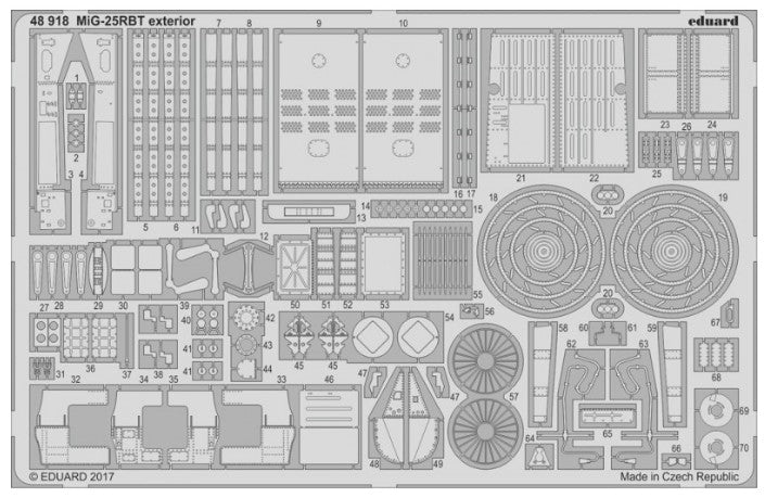 Eduard 48918 1/48 Aircraft- MiG25RBT Exterior for ICM (D)