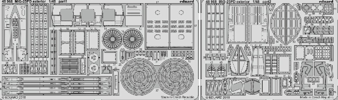 Eduard 48968 1/48 Aircraft- MiG25PD Exterior for ICM (D)